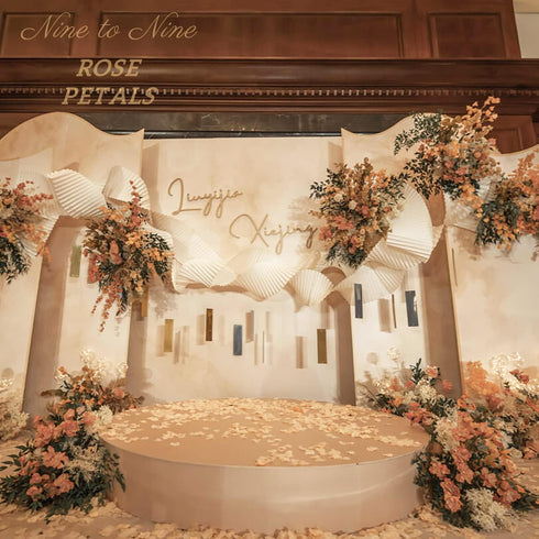 Nine to Nine Pack of 1000 Rose Petals, Artificial Flowers for Decoration Wedding Party (Champagne)...