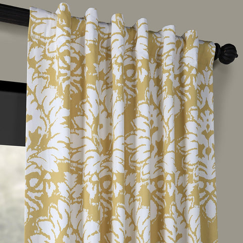 HPD Half Price Drapes Luxury Damask Printed Curtains 108 Inches Long Luxury Damask Cotton Curtains (1 Panel) Room Darkening Window Curtains for Be...