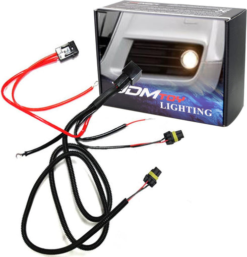iJDMTOY 9005 9006 9145 H10 Relay Wiring Harness Compatible with Automtive Driving Light, Running/DRL, Fog Light, Retrofit, Off-Road Lighting, etc...