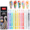 Nail Art Graffiti Pen Set 12Pcs Waterproof Drawing Marker Pen For Nails Neon Enamels Black White Quick Dry Nail Art Painting Pen DIY Abstract Line...
