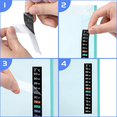 AQUANEAT 6 PCS Aquarium Thermometer Strips, Reptile Thermometer, Fish Tank Thermometer Sticker, Terrarium Water Temperature Test...