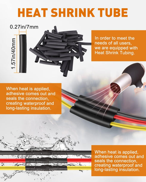 NAOEVO 3 Pin DT Connectors Waterproof, 3 Wire Connector 16 AWG Automotive Electrical Connector, 3 Pin Connectors Male And Female Wire With Heat Sh...