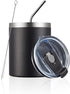 MEWAY 12 oz Lowball, Tumbler Stainless Steel Double Wall Vacuum Insulated Mug with Straw and Lid, Cleaning Brush ?Durable Powder Coated Insulated ...