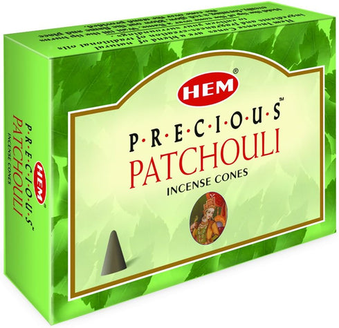 HEM Precious Patchouli Incense Cones | Long Lasting Aroma for Positivity & Pure Air | Aromatherapy Incense for Stress Relief, Air Purifier & Clean...