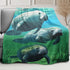 50x80 Blanket Comfort Warmth Soft Plush Throw for Couch Underwater Manatee Family Green...