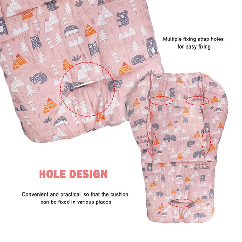 Baby High Chair Cushion, Thick Pad for Wooden High Chair, Baby Dining Chair Liner Mat (Pink Forest...