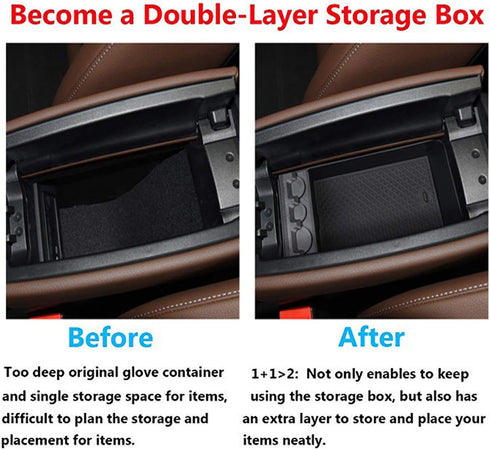 TTCR-II Center Console Organizer for Mercedes Benz A Class 2019-2025, for B Class GLB Console Organizer 2020-2025, for CLA Center Storage Tray GLA...