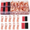 TKDMR 160Pcs Copper Wire Lugs AWG2 4 6 8 10 12 with Heat Shrink Set, 80Pcs Battery Cable Ends Ring Terminals Connectors Tubing Assortment Kit...