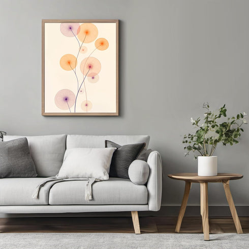 Posterizer 1 pcs-minimalist dainty flowers in orange and purple art 5-Abstract & Modern Art-Floral & Botanical Art-Chic Home Decor- unframed wall ...