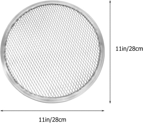 Alipis Pizza Screen Pizza Pan Net: 11inch Stainless Steel Pizza Baking Screen, Round Mesh Pizza Pan, Pizza Crisper Tray, Bakeware for Oven Bbq...