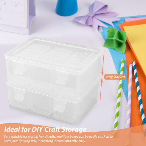 Bead Organizers Box, Plastic Storage Cases Mini Clear Bead Storage Containers Transparent Boxes with Hinged Lid and Rectangle Clear Craft Case...