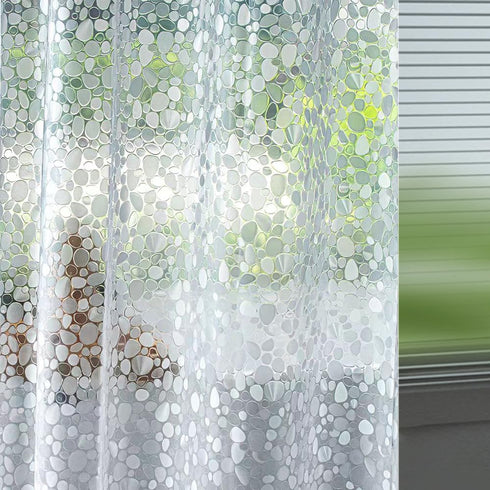Ga-Geetopia Extra Long - EVA Clear Shower Curtain Liner, Pebble Pattern 72x80 Inch Lightweight Plastic Bathroom Shower Showroom Inner Curtain with...