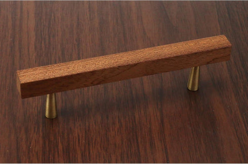 Semetall 4Pcs Wood Cabinet Pulls,3.78" Hole Center Cabinet Pulls,Wooden Handles for Dresser Drawers,Cabinets,Kitchen,Wardrobe...