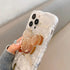 Cartoon Case for iPhone 13 Pro Max, Cute Mickey Mouse Shinny Gold Plating Curly Wave Frame with Quicksand Cell Phone Holder Strap for Woman Girls ...
