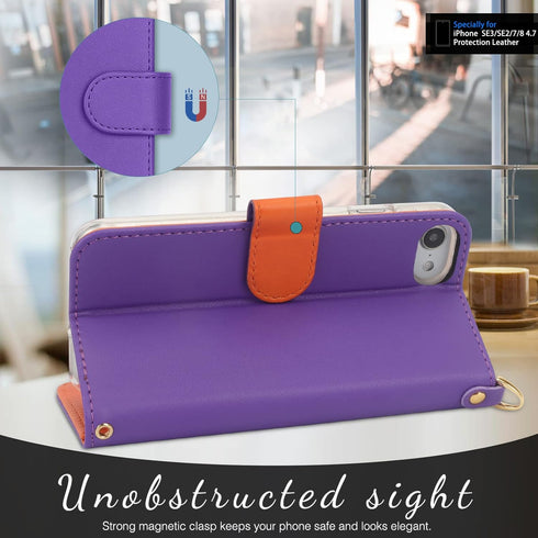 FYY Designed for iPhone SE Case 2022 (3rd Gen) / iPhone SE Case 2020 (2nd Gen) / iPhone 7 Case/iPhone 8 Case, Luxury PU Leather Wallet Phone Case ...