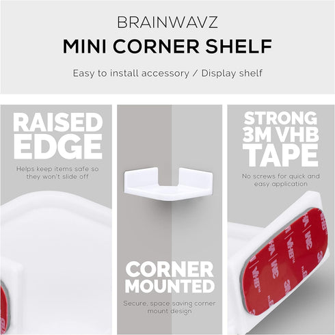 Mini Corner Shelf Mount for Security Cameras, Baby Monitors, Speakers, Plants & More, Universal Holder, Strong Adheasive, Easy to Install, No Mess...
