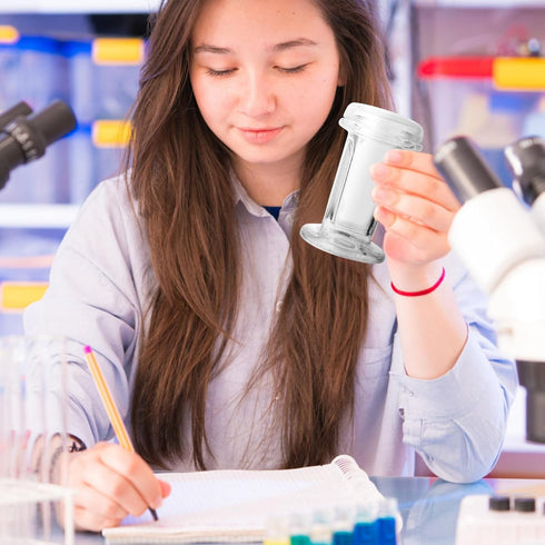 iplusmile Glass Staining Jar, Fits up to 5 Slides, 4.13" Tall, Scientific Laboratory Staining Jar 5- Slide Glass Staining Jar with Cover Lab Micro...