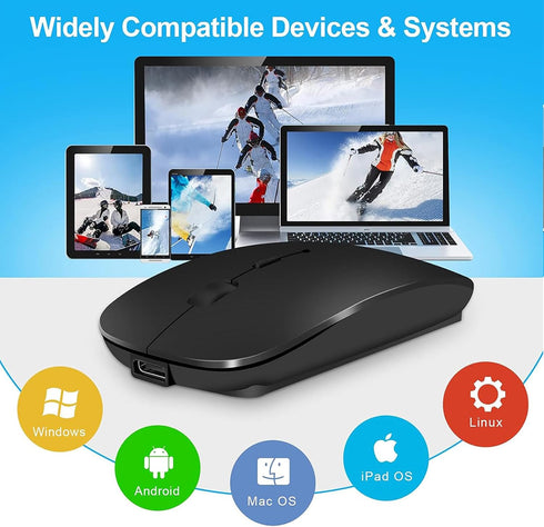 Bluetooth Wireless USB C Mouse Rechargeable for MacBook Pro iMac Mac Air, Wireless Type C Mouse for Apple/Surface Pro/iPad Pro/Mac Pro/Desktop/Off...