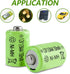 JINTION 1/3 Rechargeable AAA 150mAh Button Top NiMH Battery Replacement batteries for Solar Lights Battery, Outdoor Solar Garden Art Light Battery...