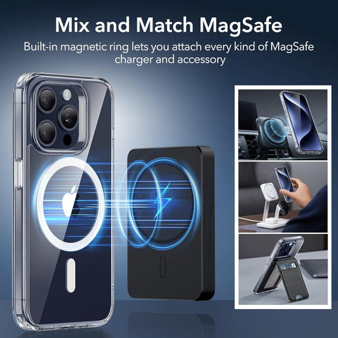 ESR for iPhone 15 Pro Max Case, Compatible with MagSafe, Military-Grade Protection, Yellowing Resistant, Scratch-Resistant Back, Magnetic Phone Ca...