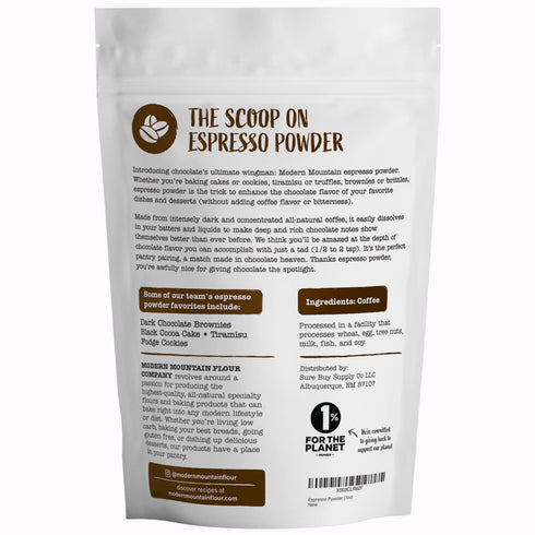 Espresso Powder for Baking - Achieve Rich Chocolate Flavor - Great for Baking - All-Natural - Fine Powder - Easily Dissolves - Gluten Free - Non-G...