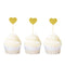 Ercadio Gold Glitter Heart Cupcake Toppers Sweet Love Theme Cupcake Picks Wedding Engagement Bridal Shower Birthday Party Cake Decorations 40 PCS...