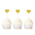 Ercadio Gold Glitter Heart Cupcake Toppers Sweet Love Theme Cupcake Picks Wedding Engagement Bridal Shower Birthday Party Cake Decorations 40 PCS...