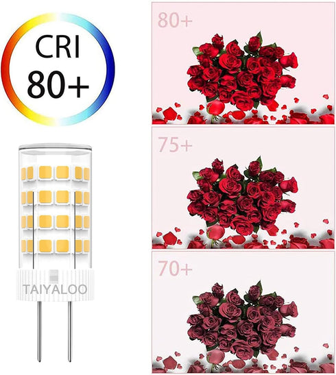TAIYALOO G4 LED Bulbs 5W T3 40W Halogen Replacement 12V AC/DC JC Bi-Pin Base for Outdoor Landscape Lighting Deck Stair Step Path Lights, Warm Whit...