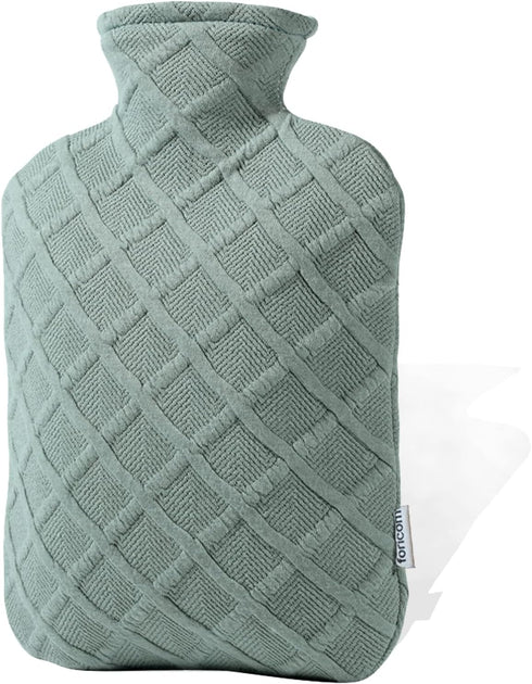 FORICOM Hot Water Bottle with Cover,Hot Water Bag for Pain Relief 2Liter,Heating Pad,Hand Warmer,Warming Bed.Classic.BPA Free,Close-Match(Green)...