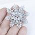 Women's Cubic Zircon Snowflake Brooch Pins Elegant Clear Crystal Ice Flower Lapel Pin Breastpin...