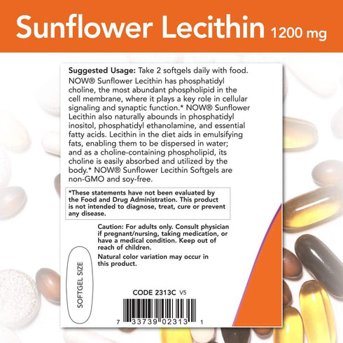 Sunflower Lecithin 1200 mg Soy-Free, Non-GMO - 200 Softgels...