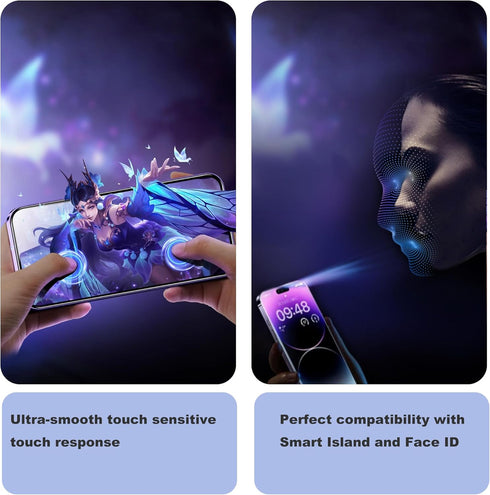 2 Pack Anti Blue Light Matte Glass Screen Protector for iPhone 13 and iPhone 13Pro and iPhone 14 Tempered Glass.Easy to Install Bubble Free Smooth...