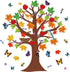 133 Pieces Classroom Tree Bulletin Board Set Fall Tree Bulletin Board Decoration Seasonal Trees for Bulletin Board Butterflies Maple Leaves Cutout...
