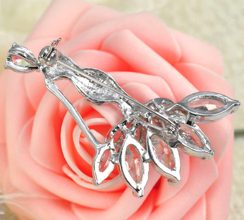 Gyn&Joy CZ jewelry Womens Crystal Rhinestone cubic zirconia Mermaid Brooch Pin...