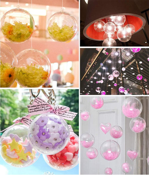 Clear Plastic Fillable Ornaments Ball, DIY Ornaments for Christmas, Wedding, Party, Home Decor (120mm/5pcs)...
