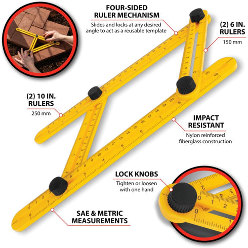 Performance Tool W5710 Angle Maker Template Tool - Easily Measure and Duplicate Angles for Precise Cutting and Installation Jobs...