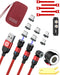 Magnetic Charging Cable(3Pack3.3/6.6/6.6FT&Cable Bag),One-Handed Charging Magnetic Phone Charger 3 in 1 Compatible with Micro USB, Type C 3A Charg...