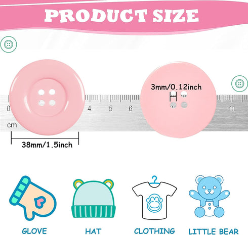 YAKA 50pcs 4 Holes Round Sewing Resin Buttons1.5inch/38mm in Bulk for Environmental Sewing Fasteners Scrapbooking DIY Sewing Tailor Crafts Coats C...