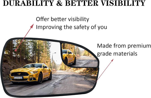 Passenger Right Side Mirror Replacement for 2013 2014 2015 2016 2017 2018 2019 2020 Ford Fusion Side Mirror Glass - Side View Heated Convex Mirror...