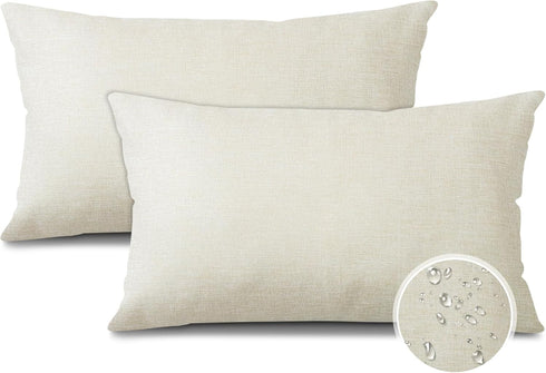 OTOSTAR Pack of 2 Waterproof Outdoor Indoor Throw Pillow Covers 12x20 Inch Garden Decorative Pillow Covers Pillowcases Outdoor Patio Cushion Case ...