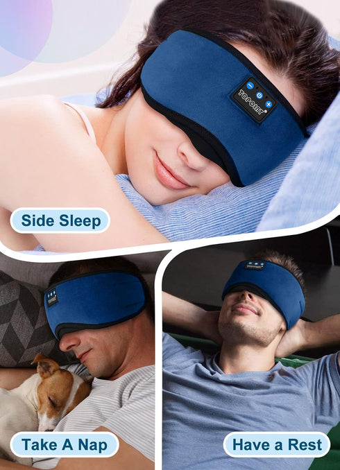 TOPOINT Sleep Headphones, Sleeping Headphones Bluetooth Sleep Mask with Bluetooth Headphones, Aid Sleep Light Blackout Sleeping Eye Mask Headphone...