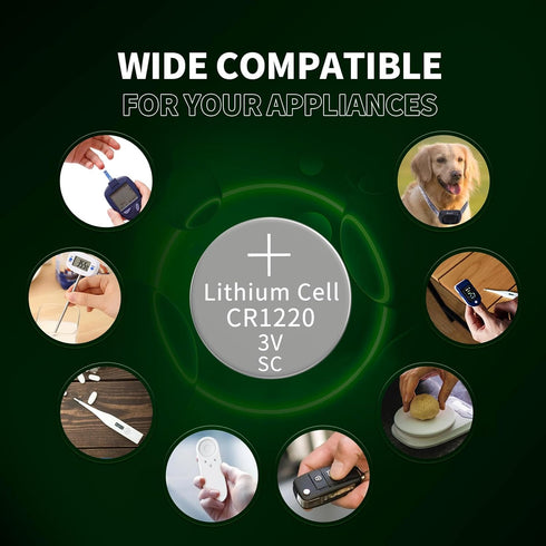 CR1220 3V Lithium Battery 15 Pack, Long-Lasting CR 1220 Batteries Equivalent...