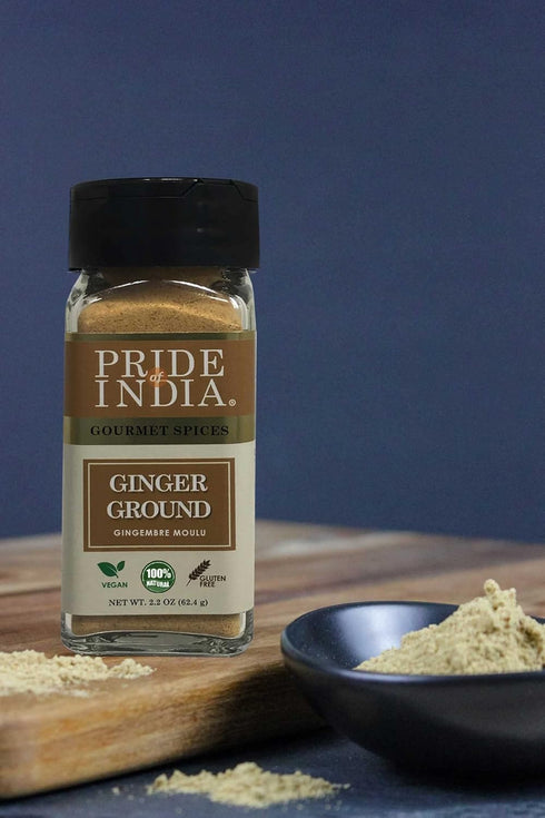 Pride of India – Ginger Fine Ground – Gourmet Spice – Blends Well – Good for Cooking/Baking/Tea & More – No Additives – Fresh Root Powder – Easy t...