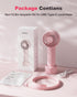 Handheld Fan Mini Portable Fan USB Rechargeable Battery Fan 3 Speeds Powerful Personal Fan Cute Small Cooling Fan with Base Lanyard for Eyelash Ma...