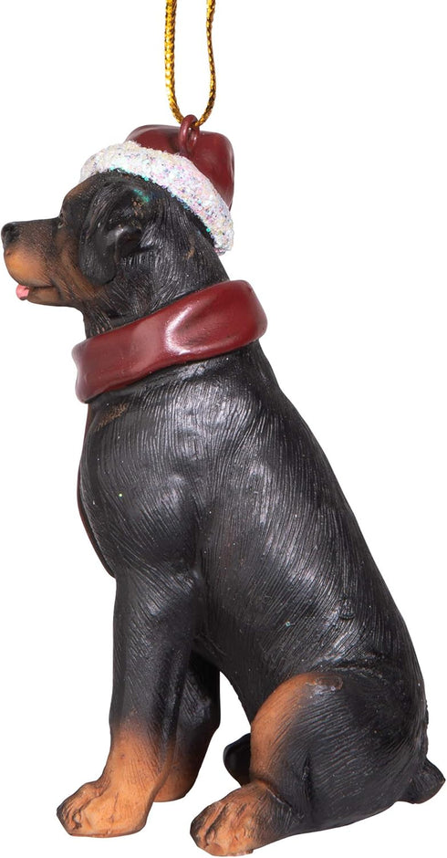 Design Toscano Christmas Xmas Rottweiler Holiday Dog Ornaments, Full Color...