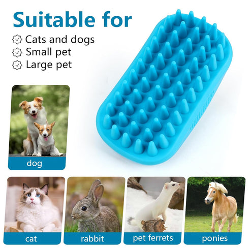 2 Pack Dog Bath Brush,Rubber Dog Shampoo Grooming Brush,Silicone Pet Wash & Massage Brushes,Dog Shower Wash Curry Brush for Long Short Hair,Medium...