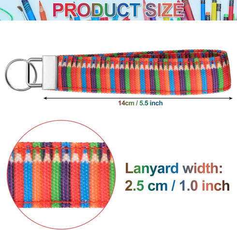 4 Pieces Teacher Appreciation Gifts for Women Wristlet Strap for Key, Hand Wrist Lanyard Key Chain Holder, Thank You Gifts Wristlet Keychain for C...