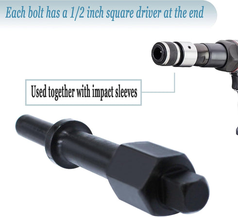32029 Air Hammer Socket Adapter, 37315 3/8" & 37316 1/2" Shake 'n break Pneumatic Bolt Breaker Set,2-Piece...