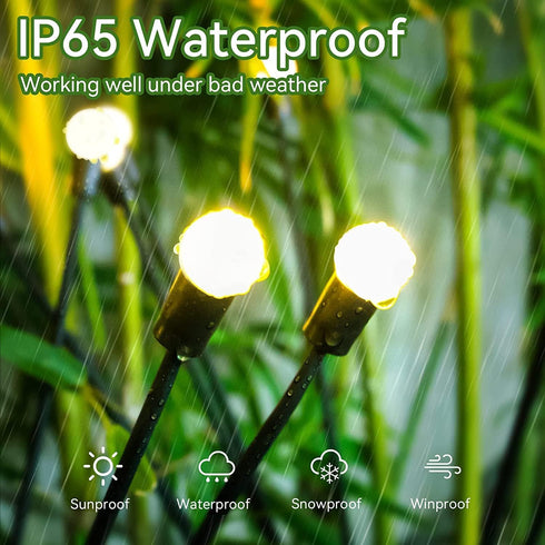 Solar Garden Lights - 2 Pack 20LED New Upgraded Firefly Lights Solar Outdoor Waterproof Solar Swaying Light, 2 Lighting Modes Solar Lights for Yar...