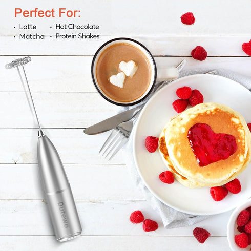 Hand Mixer Milk Frother for Coffee - Dutewo Frother Handheld Foam Maker for Lattes, Electric whisk Drink Mixer Mini Foamer for Cappuccino, Frappe,...
